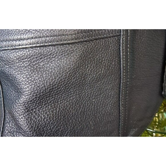 Men's MB ELITE Black Genuine Leather Motorcycle Riding Vest L-XL - Picture 10 of 14